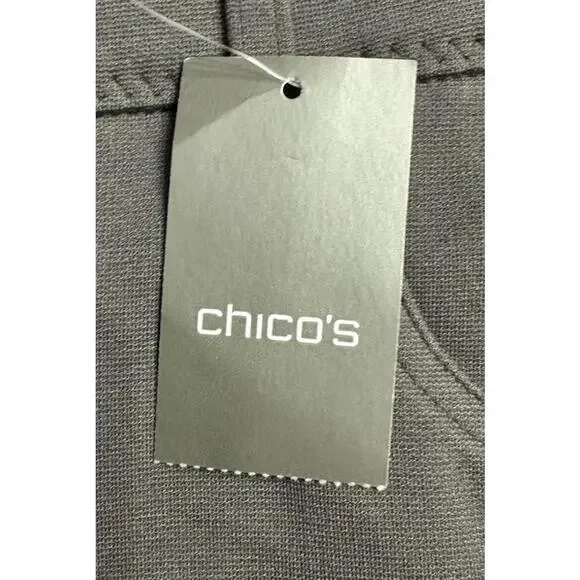 NWT So Slimming Chicos Slim Leg Peyton Womens Stretch Gray Pants‎ Trousers 3R - Picture 6 of 10